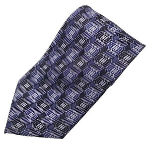 Arthur Payne Blue Geometric Pattern Silk Necktie
